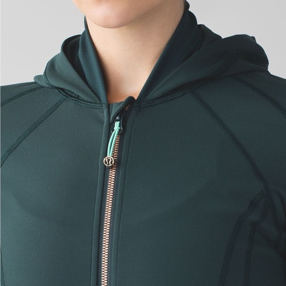 Lululemon Define Daily Practice Jacket Dark Fuel Green Gold Zip Sz 10 Athletic - Picture 4 of 16